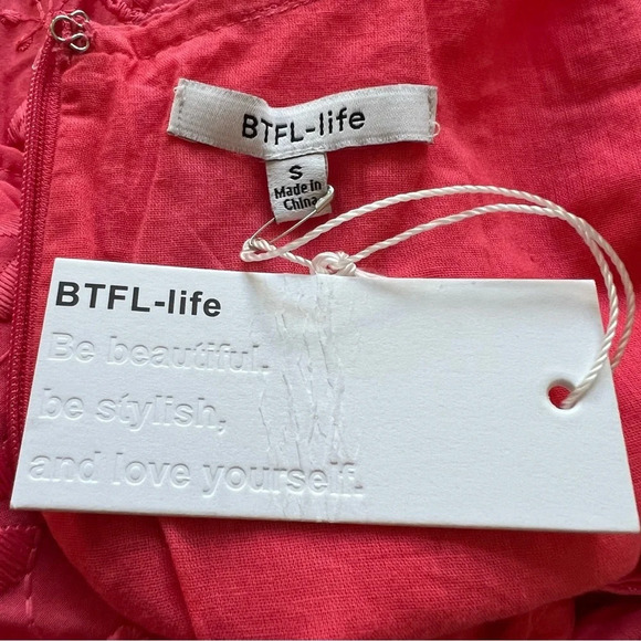 New! BTFL-Life Madie Embroidered Flutter Sleeve Mini Dress nwt 26036 - Picture 8 of 9